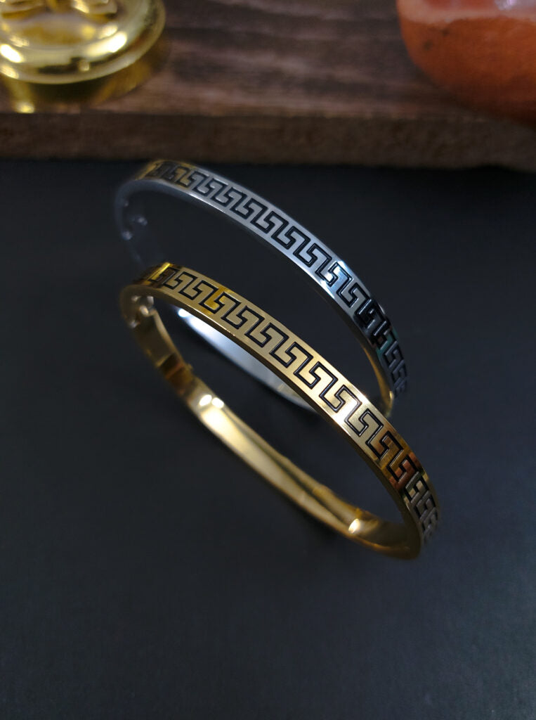 Premium Golden Branded Bracelet: Versace-Inspired Luxury for All.