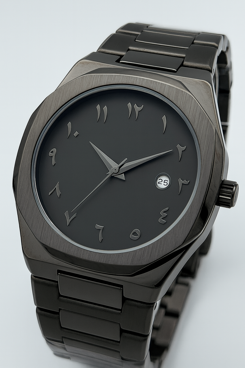 Black Arabic Stainless Steel Aura Watch Arabic Dial Best quality