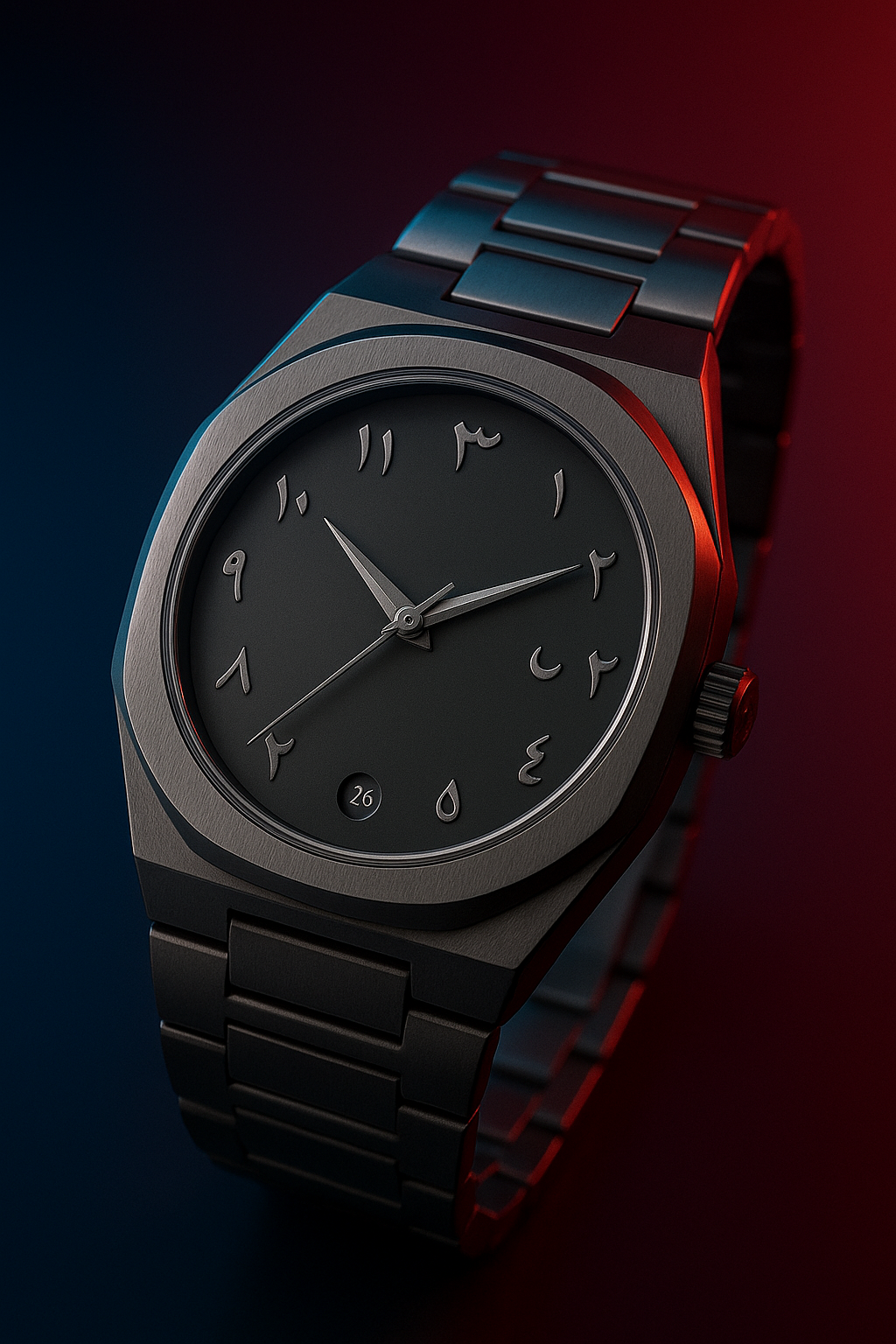 Black Arabic Stainless Steel Aura Watch Arabic Dial Best quality