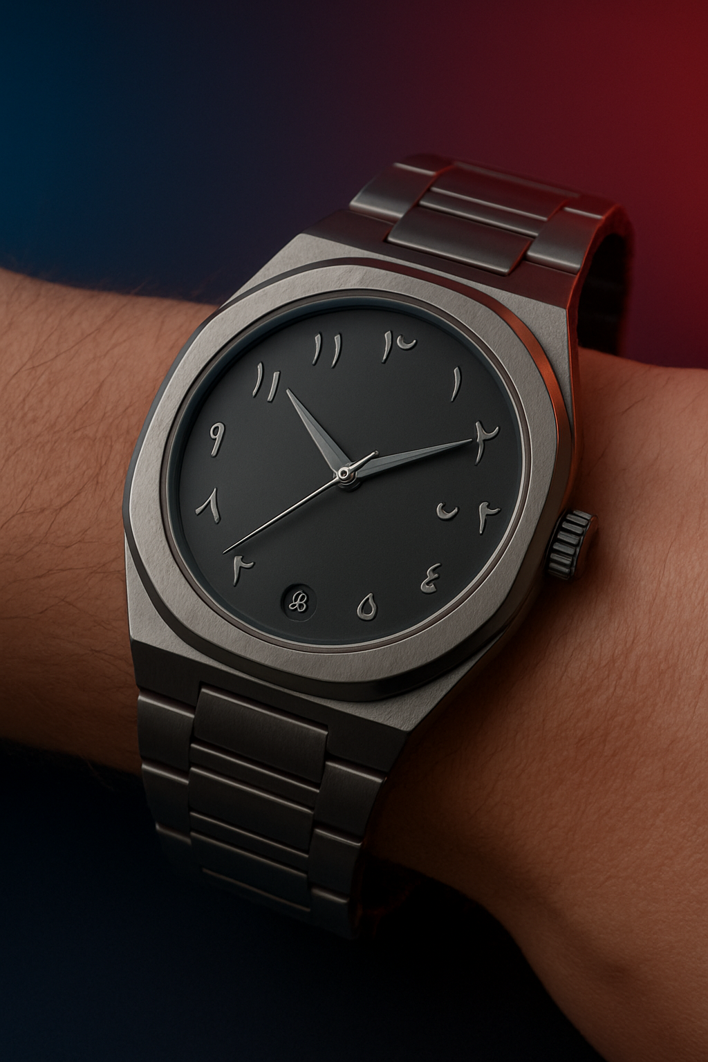 Black Arabic Stainless Steel Aura Watch Arabic Dial Best quality