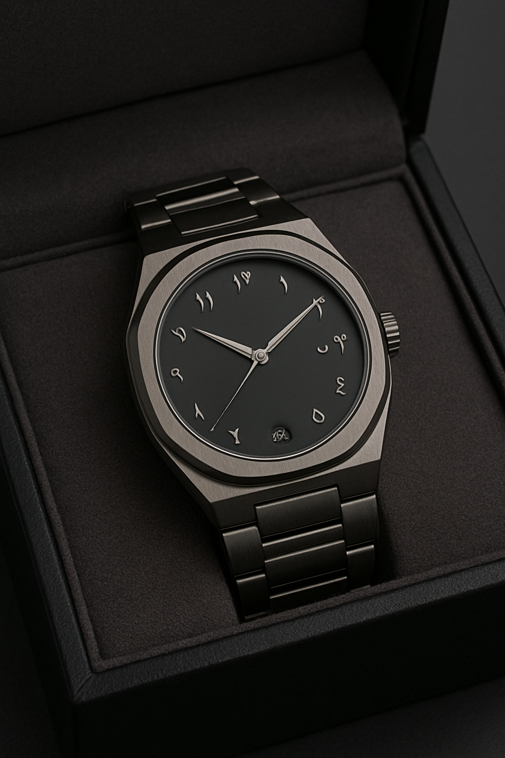 Black Arabic Stainless Steel Aura Watch Arabic Dial Best quality