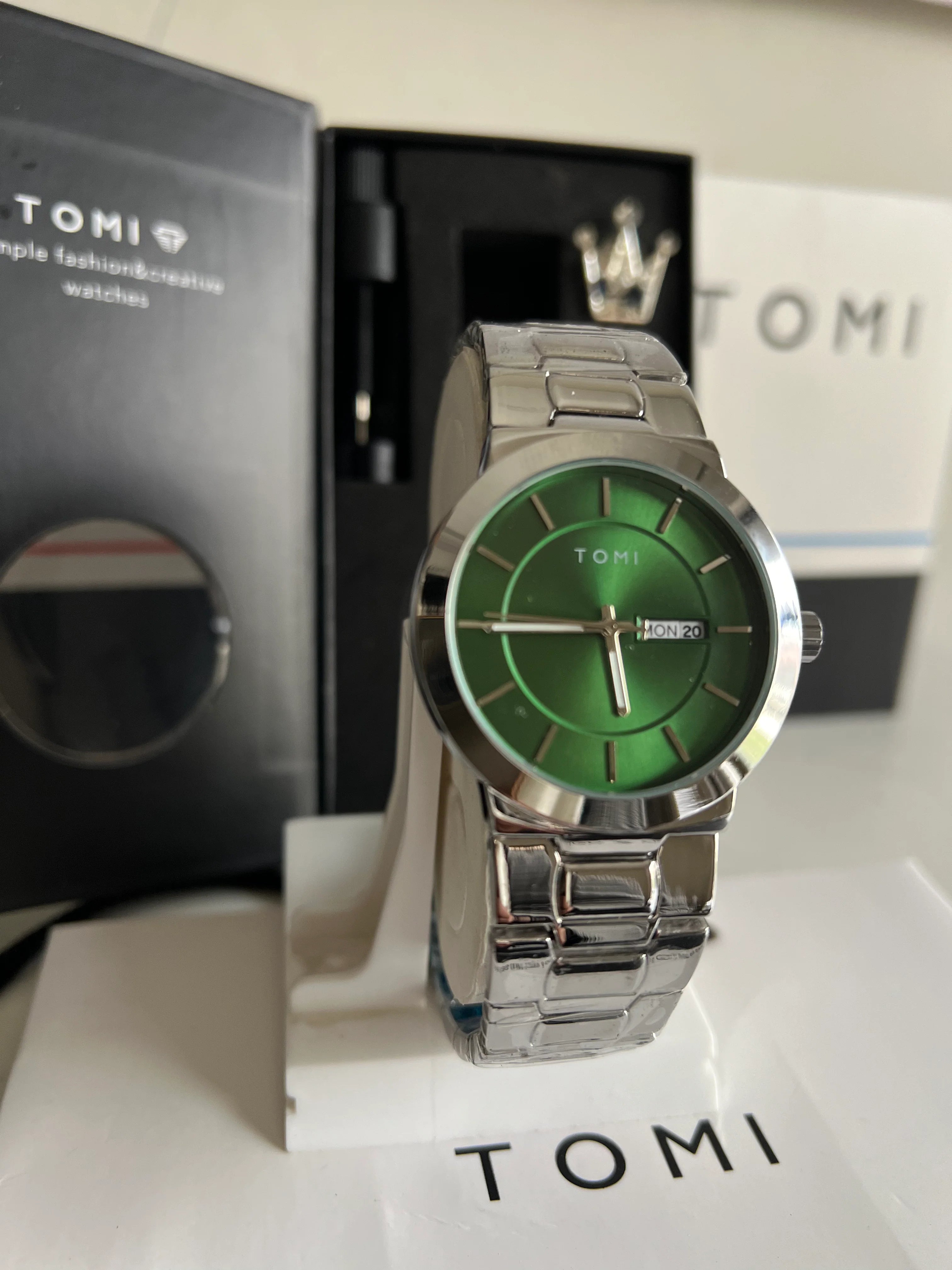 TOMI T-307 New Men's Luxury Business Watch Gift Box Set