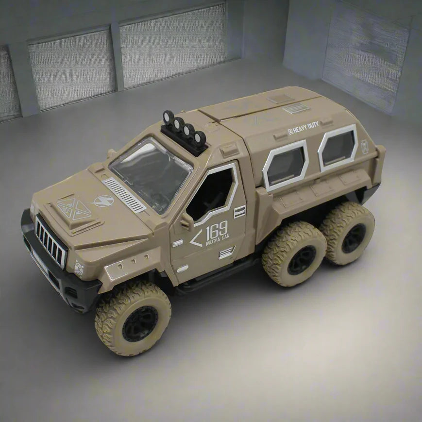 Military Flying Saucer Remote Control | 6-Wheel Off-Road RC Vehicle with Door Opening, Flying Disc Launcher & LED Lights