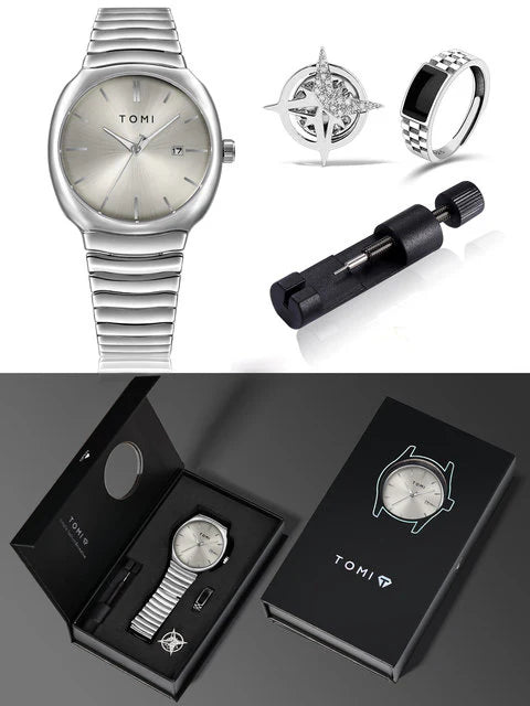 TOMI T-307 New Men's Luxury Business Watch Gift Box Set