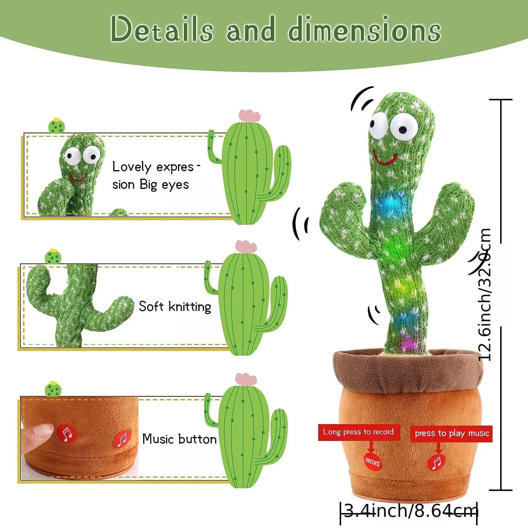 🌵 “Cool Dancing Cactus – Music, Lights & Fun!”