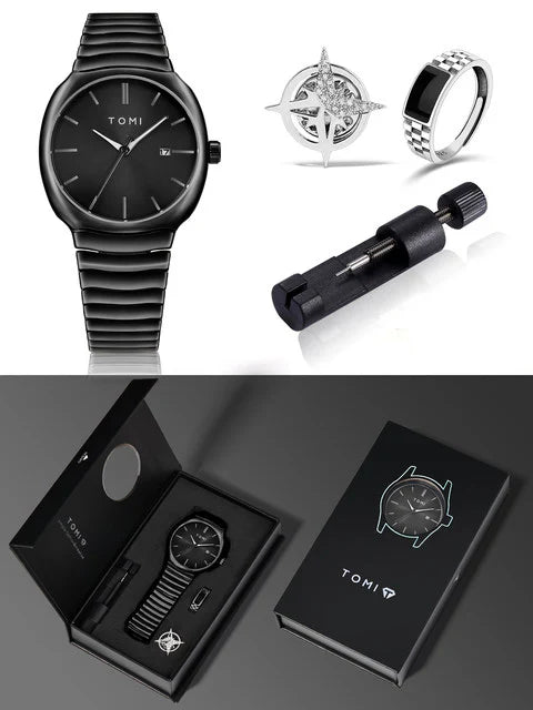 TOMI T-307 New Men's Luxury Business Watch Gift Box Set
