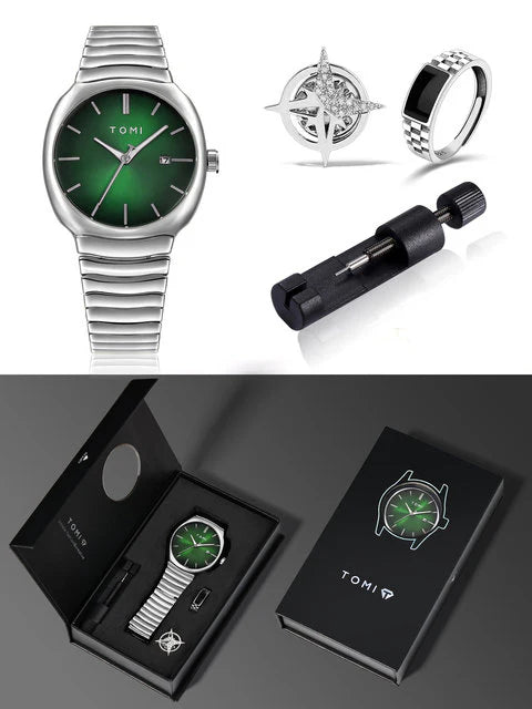 TOMI T-307 New Men's Luxury Business Watch Gift Box Set