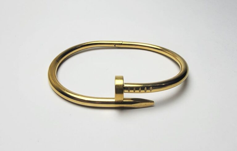 Luxury Gold-Plated Nail Bracelet: Premium Style, Affordable Price.