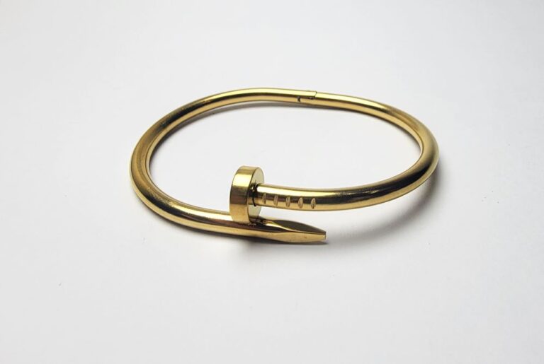 Luxury Gold-Plated Nail Bracelet: Premium Style, Affordable Price.