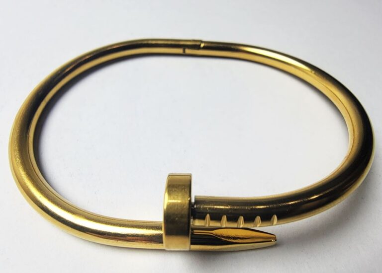 Luxury Gold-Plated Nail Bracelet: Premium Style, Affordable Price.