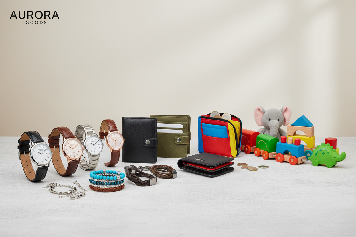 ALL PRODUCTS INCLUDE WATCHES BRECLETS WALLETS AND TOYS