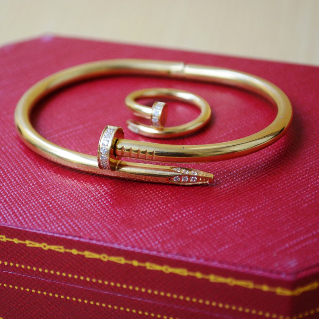 Luxury Gold-Plated Nail Bracelet: Premium Style, Affordable Price.