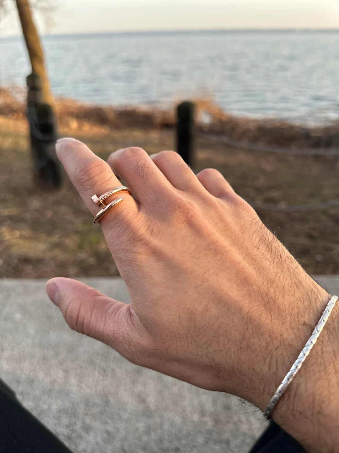 Luxury Gold-Plated Nail Bracelet: Premium Style, Affordable Price.