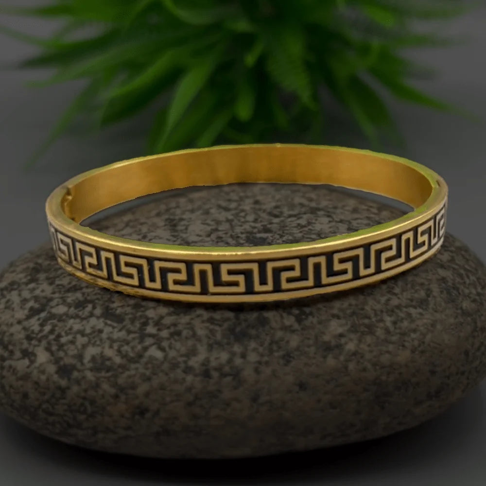 Premium Golden Branded Bracelet: Versace-Inspired Luxury for All.